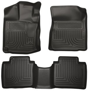 Toyota Venza Floor Liners - Front + Rear - Husky Liners - WeatherBeater - Black - `12-`13